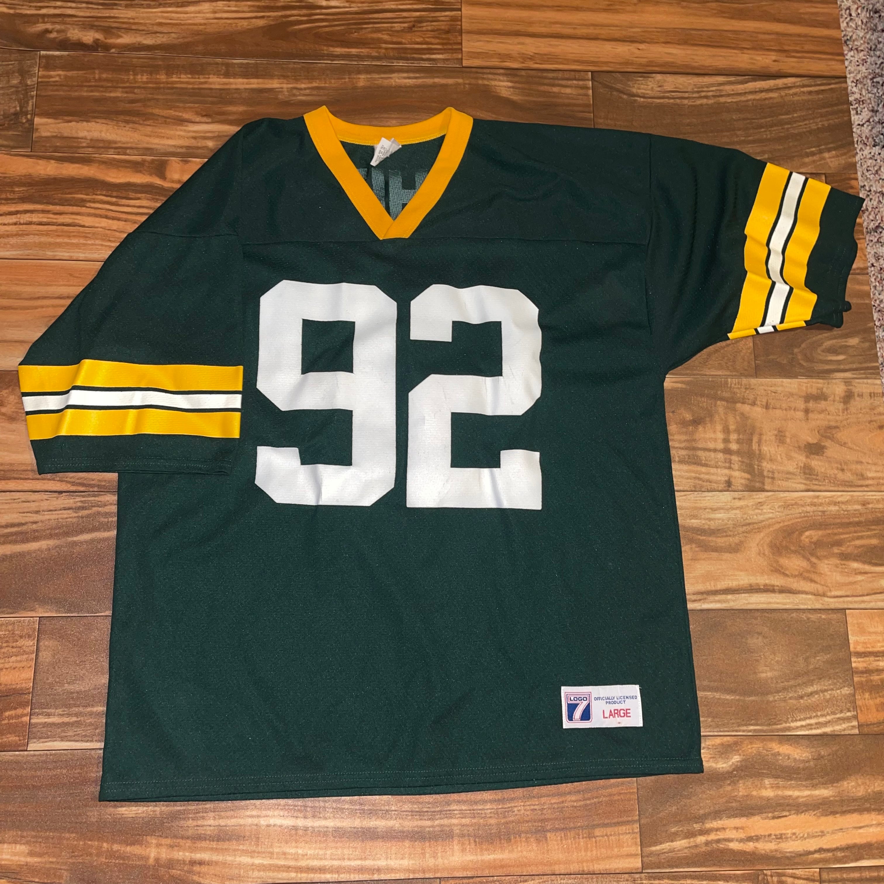 Reggie White 92 Green Bay Packers Logo 7 Vintage Jersey Large -  Denmark