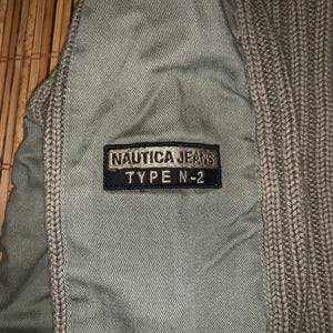 M - Nautica Jeans Heavy Duty Olive 1/4 Zip Sweater