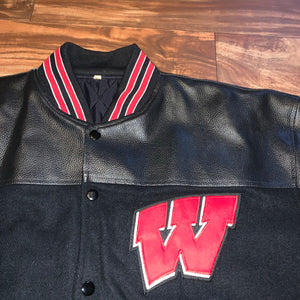 XL - Wisconsin Badgers Stitched Quilted Varsity Jacket