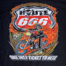 Load image into Gallery viewer, XL - Route 666 Ticket To Hell Skull Biker Shirt