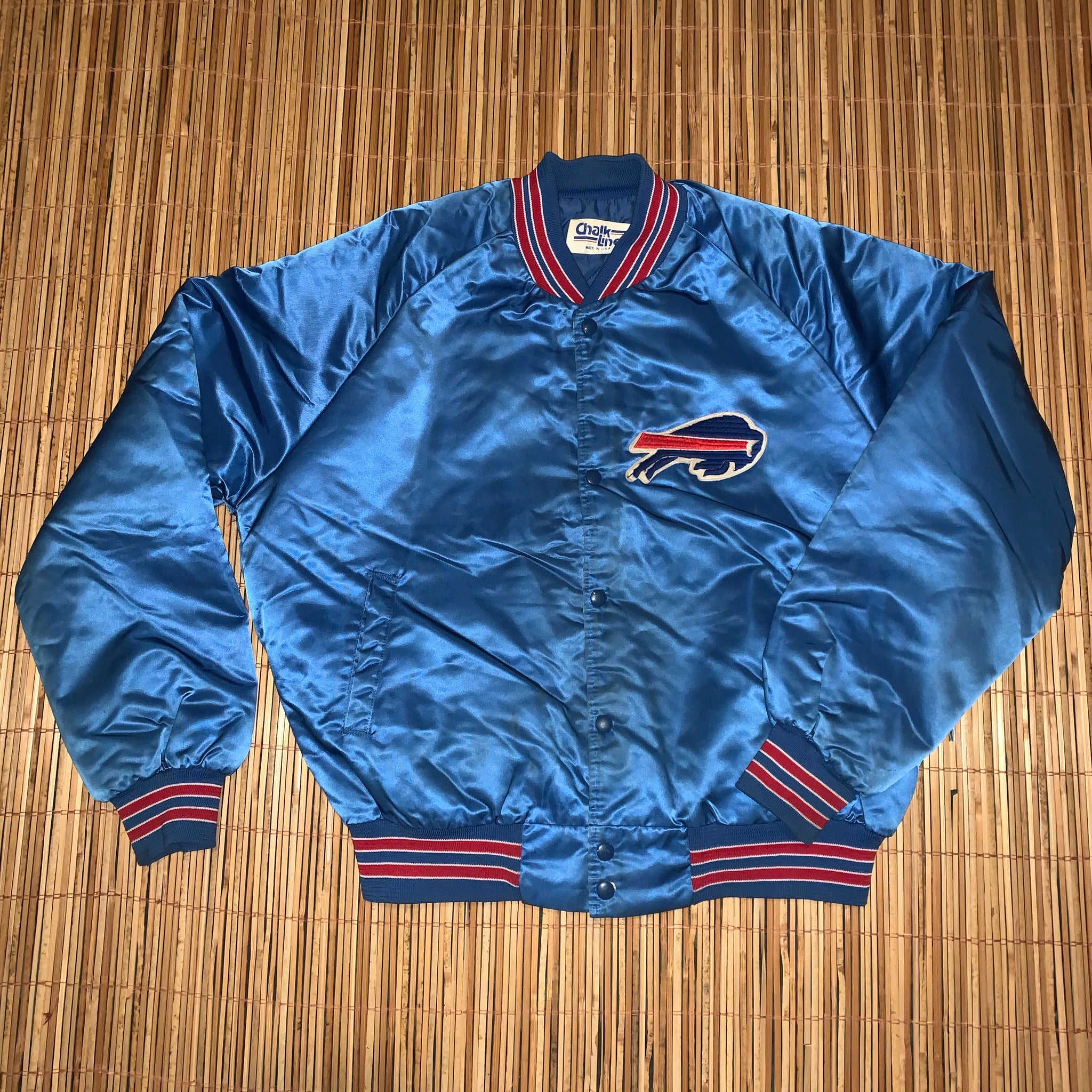 L/XL - Vintage Buffalo Bills Satin Chalk Line Jacket – Twisted Thrift
