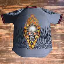 Load image into Gallery viewer, XL - Jnco Flaming Skull Mesh All Over Print Shirt