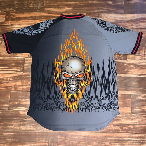 XL - Jnco Flaming Skull Mesh All Over Print Shirt