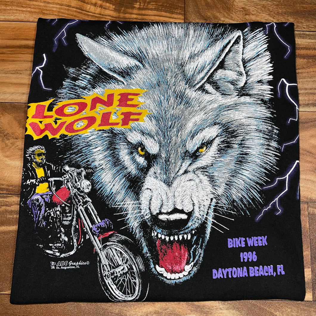 L/XL - Vintage 1996 Lone Wolf Daytona Bike Week Shirt