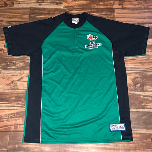 XL Tall - Milwaukee Bucks 1/4 Zip Hardwood Classics Throwbacks Shooting Shirt