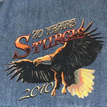 Load image into Gallery viewer, XL - Sturgis 2010 Black Hills Rally Denim Cutoff Shirt