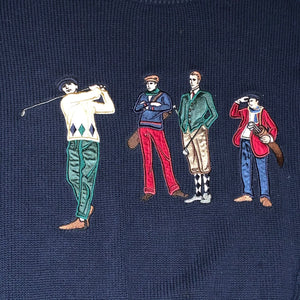 L - Vintage Embroidered Golf Sweater