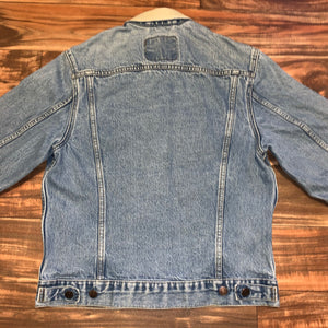 S - Vintage Levi’s Denim Leather Collared Jacket