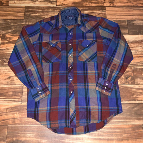 XL Tall - Vintage Williams Bay Pearl Snap Flannel