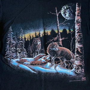 L - Vintage 1993 Wolf Faces Nature Shirt