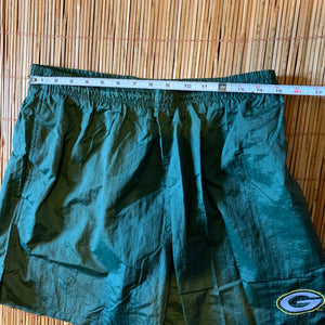 L(M-See Measurements) - Vintage Packers Spellout Swim Trunks / Shorts
