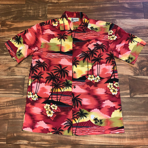 M - Vintage Hawaiian Sunset Button Up Shirt