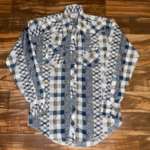 Load image into Gallery viewer, L - Vintage Wrangler Long Tails Western Pearl Snap Flannel Shirt