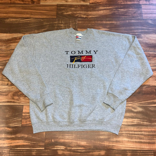XL - Vintage Tommy Hilfiger Embroidered Bootleg Crewneck