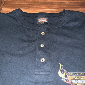 XL - Arrowhead Arizona 2002 Harley Davidson 1/4 Button Shirt