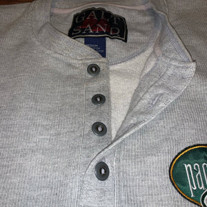 L/XL - Vintage 1/4 Button Green Bay Packers Crewneck Shirt