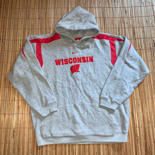 Youth L - Wisconsin Badgers Nike Center Check Hoodie