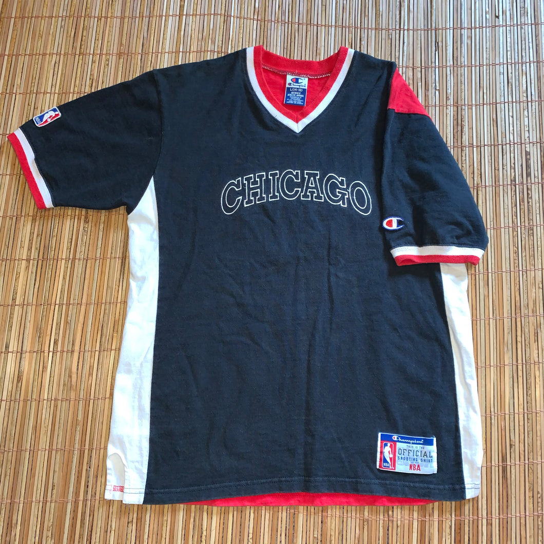 Youth L(Fits Adult M) - Vintage Chicago Bulls Champion Shooting Shirt