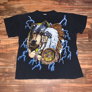 Short L - Vintage American Thunder Native American Shirt