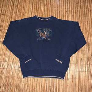 L - Deer Buck Embroidered Sweater
