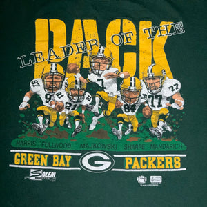 L - Vintage 1987 Green Bay Packers Leader Of The Pack Caricature Shirt