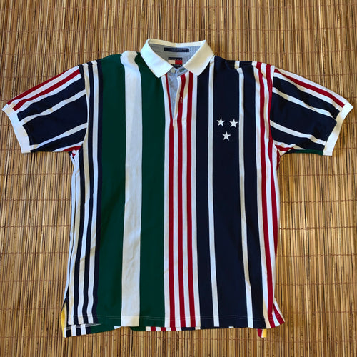 L/XL - Tommy Hilfiger Striped Star Polo