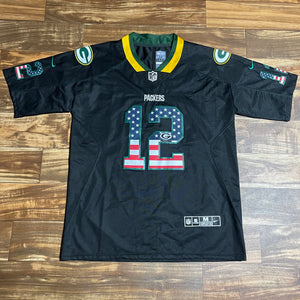 M Aaron Rodgers Green Bay Packers Black USA Jersey Twisted Thrift