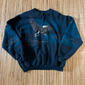 M(See Measurements) - Vintage 1992 All Over Print Eagle Sweater