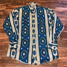 Load image into Gallery viewer, XL - Vintage Karman Western Wear Aztec Button Shirt