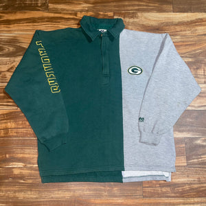 L/XL - Vintage Green Bay Packers Lee Sport Color Block Sweatshirt