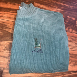 XL - Vintage Up North Door County Mock Neck Corduroy Crewneck