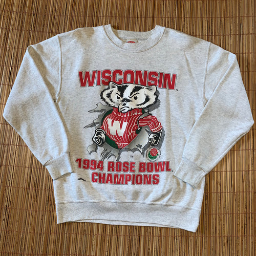 M(Fits L-See Measurements) - Vintage 1994 Badgers Double Sided Rose Bowl Sweater