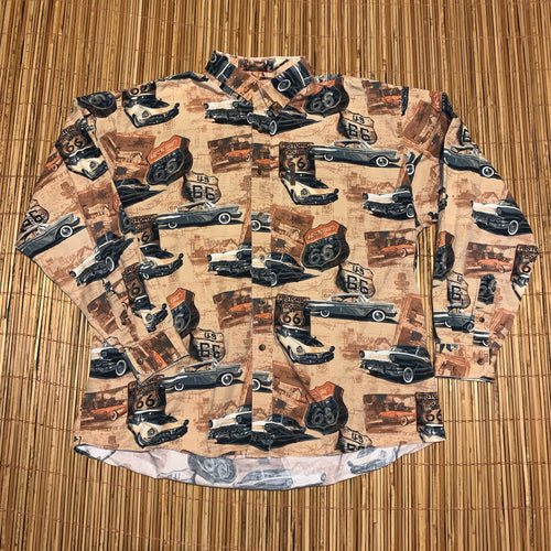 XL - Route 66 Button Up Car Shirt