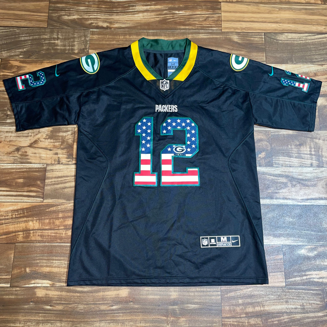M - Aaron Rodgers Green Bay Packers Black USA Jersey – Twisted Thrift