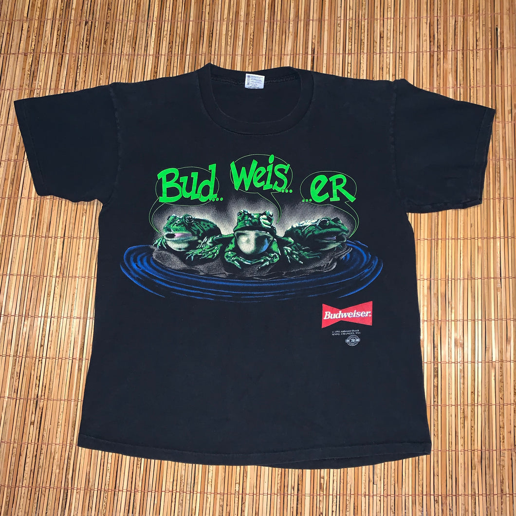 XL/L(Fits L-See Measurements) - Vintage 1995 Budweiser Frogs 2-Sided Shirt
