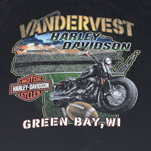 M/L - Harley Davidson Flaming Wolf Green Bay Shirt