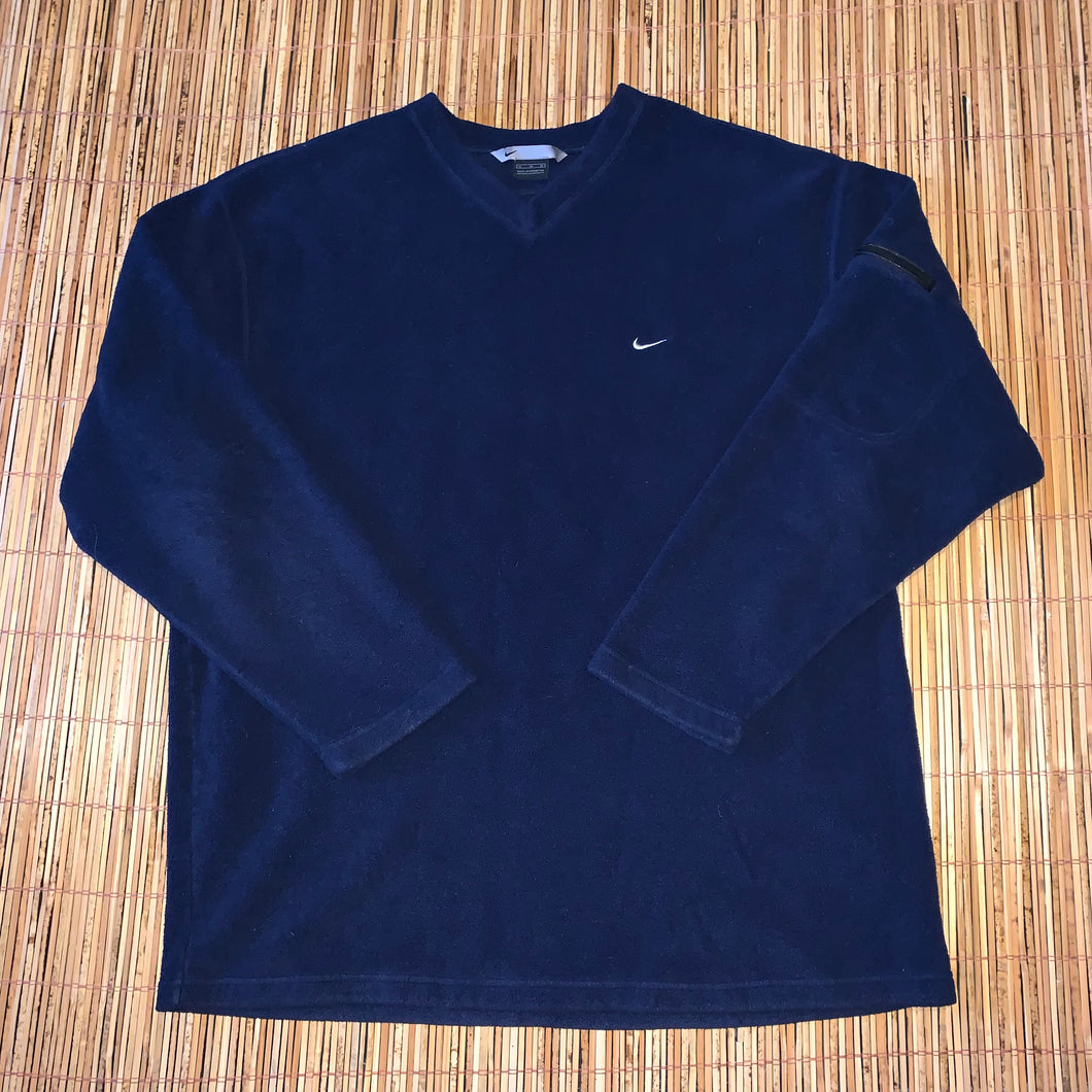 XL - Early 2000s Nike Fleece Sweater W/ Arm Zip Pocket