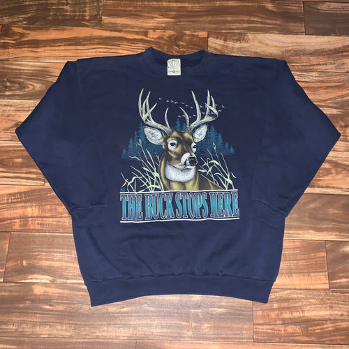 L/XL - Vintage Deer Hunting Buck Crewneck