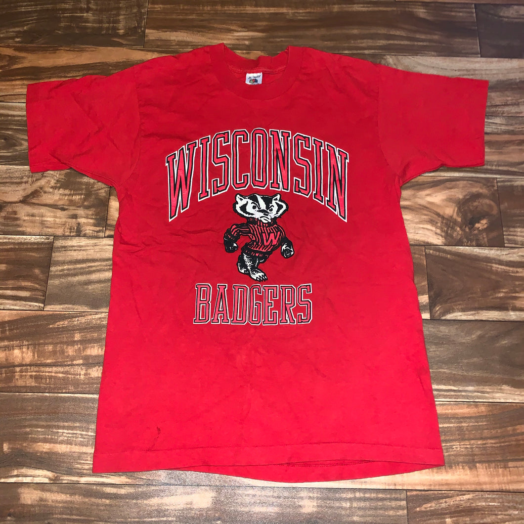 M - Vintage Wisconsin Badgers Puff Print Shirt