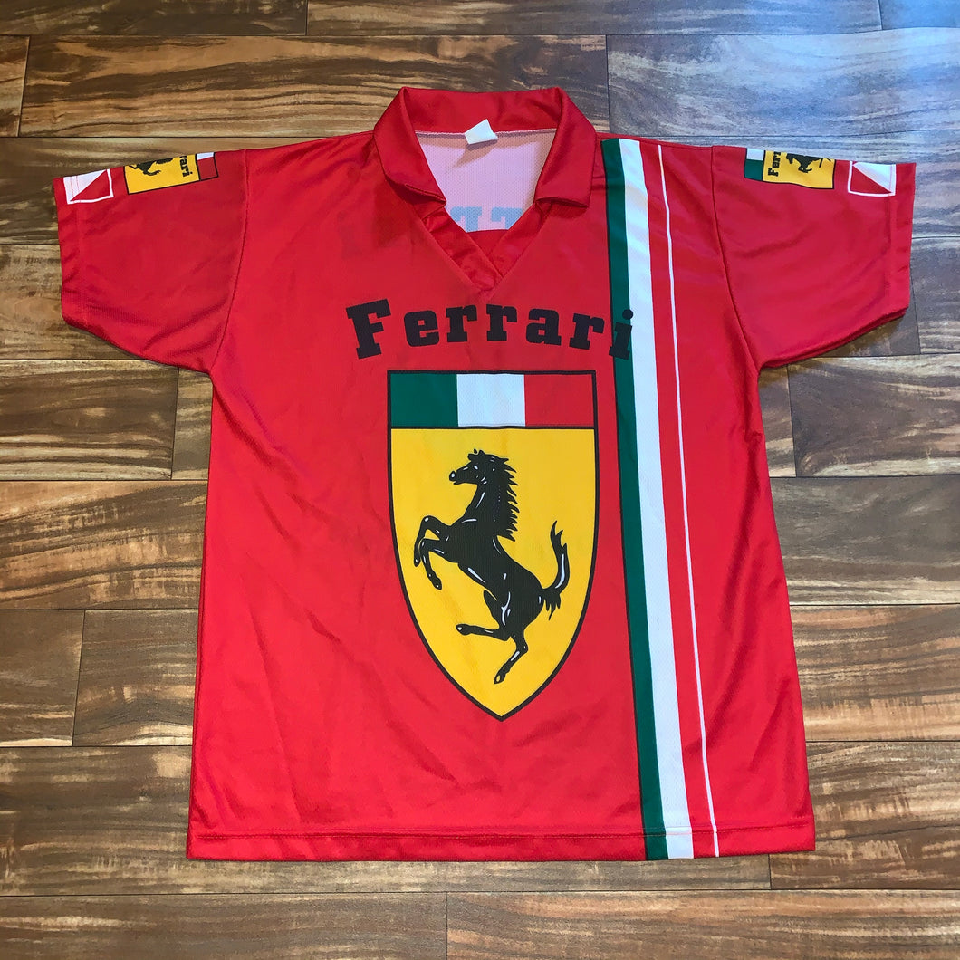 L/XL - Vintage Ferrari Made In Italy Jersey Shirt