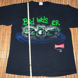 XL/L(Fits L-See Measurements) - Vintage 1995 Budweiser Frogs 2-Sided Shirt