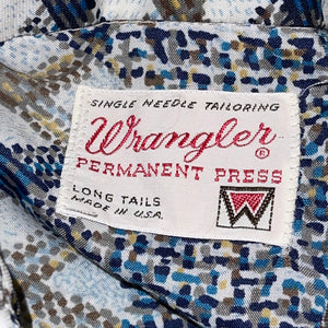 L - Vintage Wrangler Long Tails Western Pearl Snap Flannel Shirt