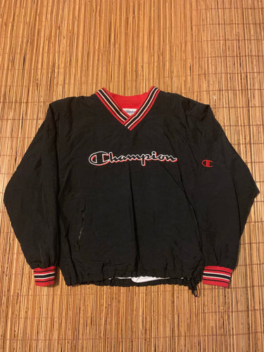 M - Vintage Champion Spellout Pullover/Windbreaker