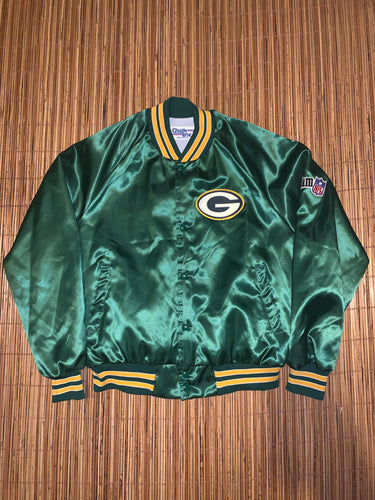 L - Packers Chalk Line Satin Jacket